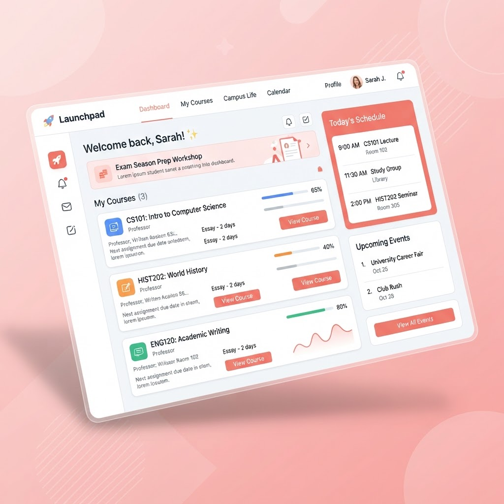 Launchpad university platform dashboard